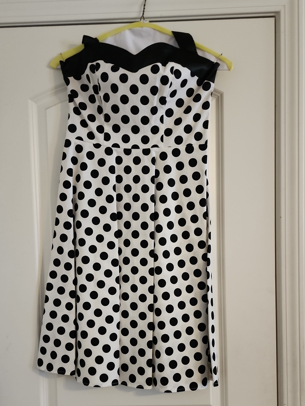 Black & White Polka Dot Halter Dress